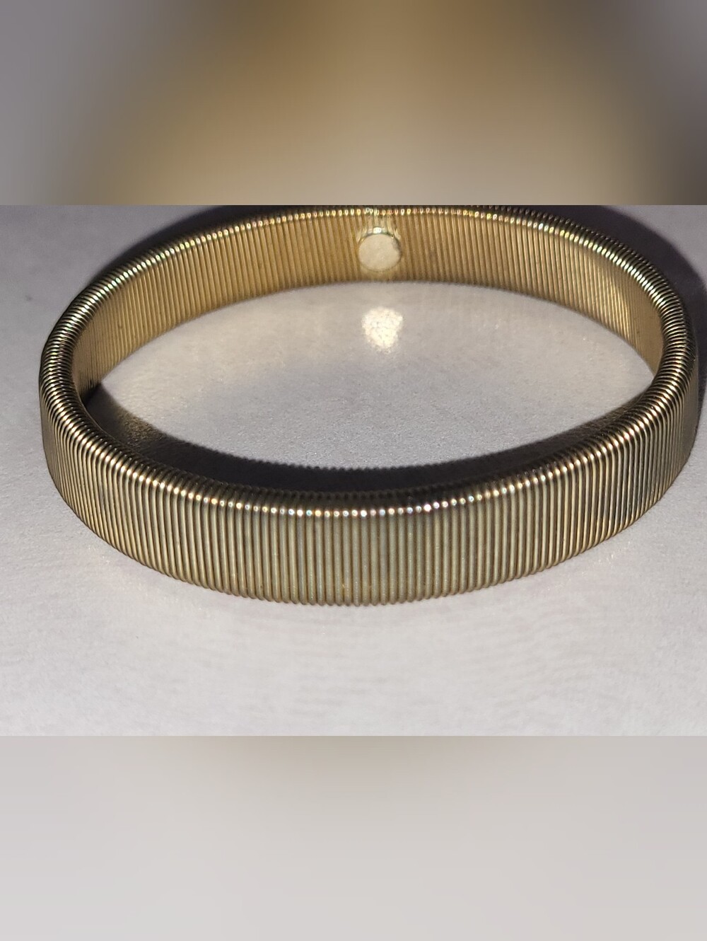 Vintage Gaspipe Spring Stretch Bracelet Bangle Expandable Mesh Armband 1980s
